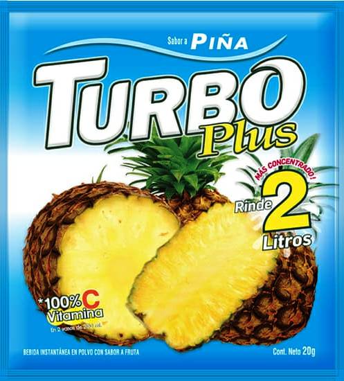 JUGO POLVO PIÑA TURBO 20GR RINDE 2LT              